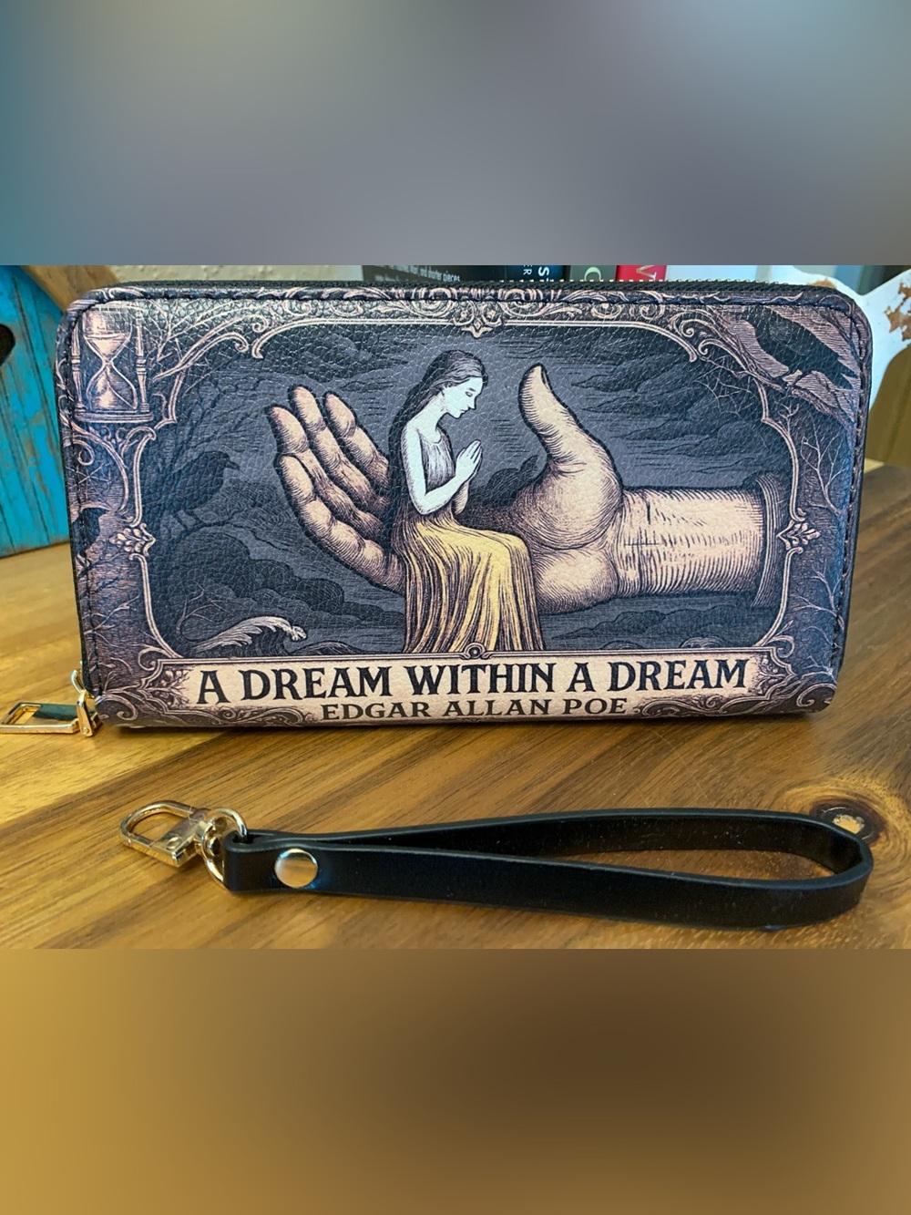 Edgar Allan Poe 'A Dream Within a Dream' 
Accordian Wallet